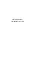 Cover  The architecture of the italian Renaissance