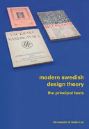 Copertina  Modern Swedish Design : Three founding texts