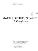 Copertina  Mark Rothko, 1903-1970 : a retrospective