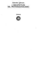 Copertina  L'architettura del protorazionalismo