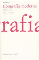 Copertina  Tipografia moderna : saggio di storia critica